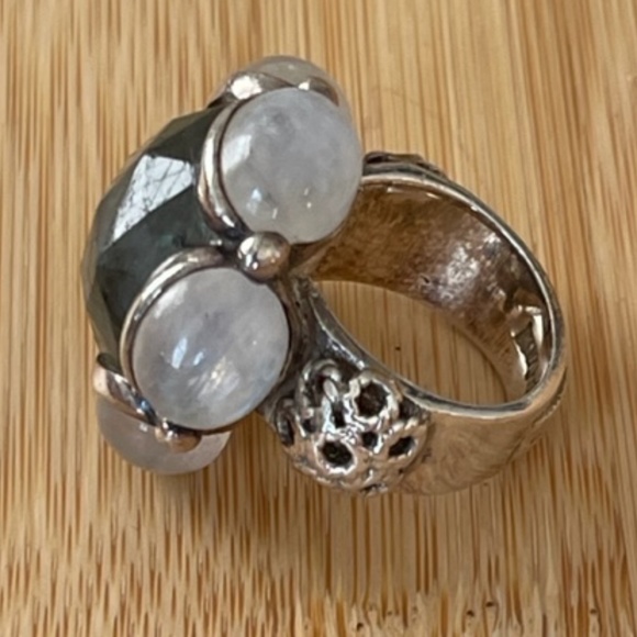 KumKum Labradorite And Moon Stone Silver Ring - Picture 3 of 3